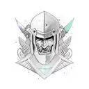 hero warrior marshall tattoo design idea