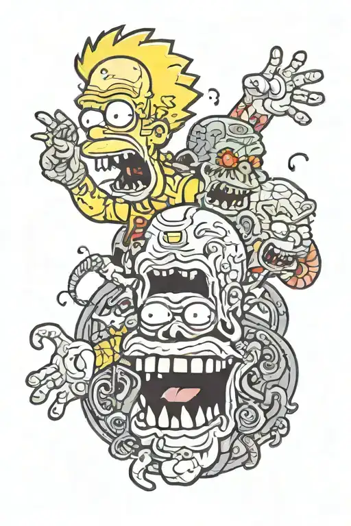Simpsons Zombies tattoo design idea