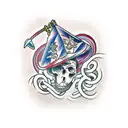 american traditional chain links tattoo design idea