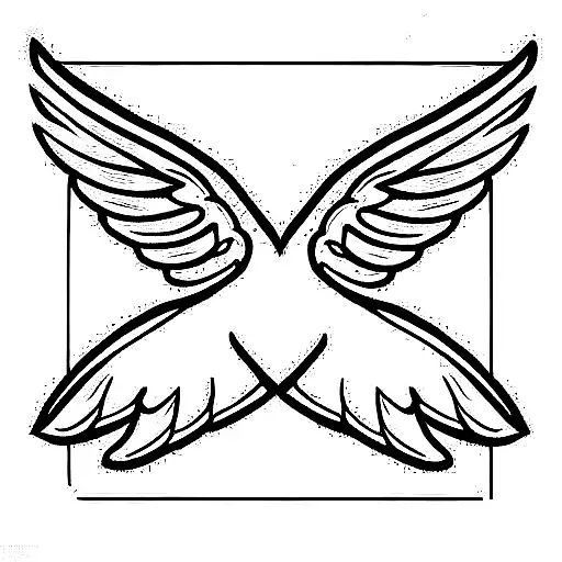 rose and wings tattoo design idea