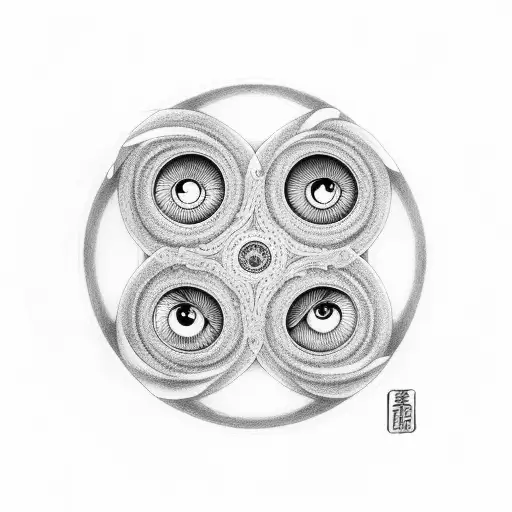 Ying yang that the eyes are rinnegan and six path sage mode tattoo design idea