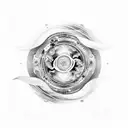 Ying yang that the eyes are rinnegan and six path sage mode tattoo design idea