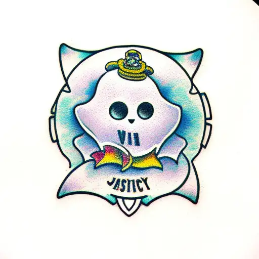 cute ghost tattoo design idea