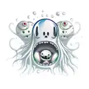 cute ghost tattoo design idea