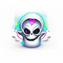 cute ghost tattoo design idea