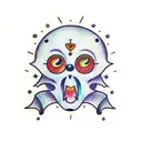 cute ghost tattoo design idea