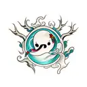 cute ghost tattoo design idea