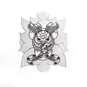 cute ghost tattoo design idea