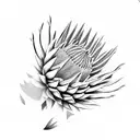 Protea with long stem  tattoo design idea