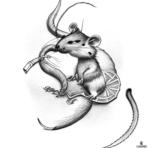 Cossack rat  tattoo design idea