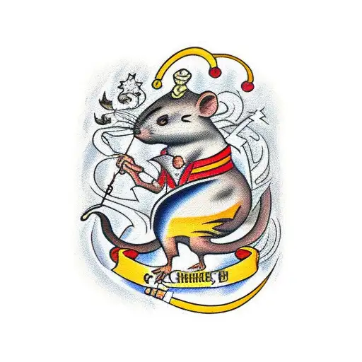 Cossack rat  tattoo design idea
