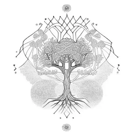 misterious Tree of Life tattoo design idea