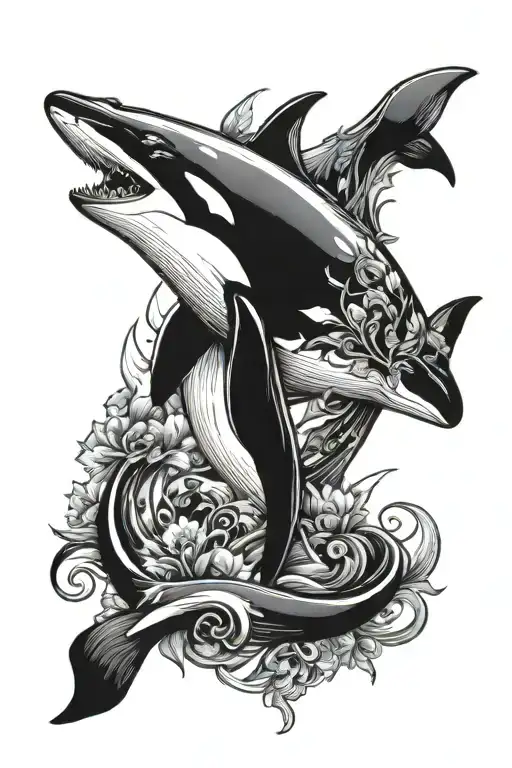 Orca fox tattoo design idea