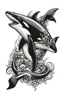 Orca fox tattoo design idea