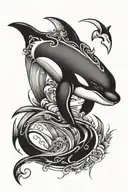 Orca fox tattoo design idea