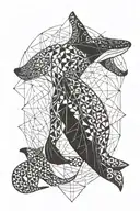 orca fox leopard tattoo design idea