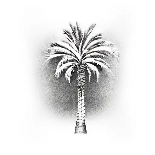 palm trees travel  tattoo design idea