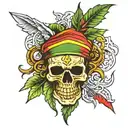 rasta skull tattoo design idea