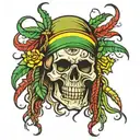 rasta skull tattoo design idea