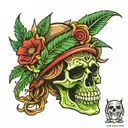 rasta skull tattoo design idea