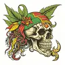 rasta skull tattoo design idea