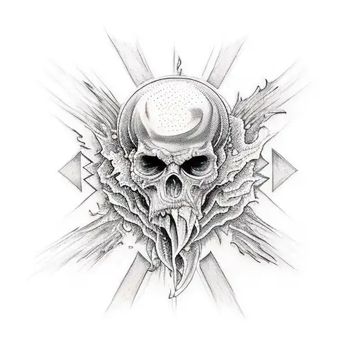 torn between good and evil tattoo design idea