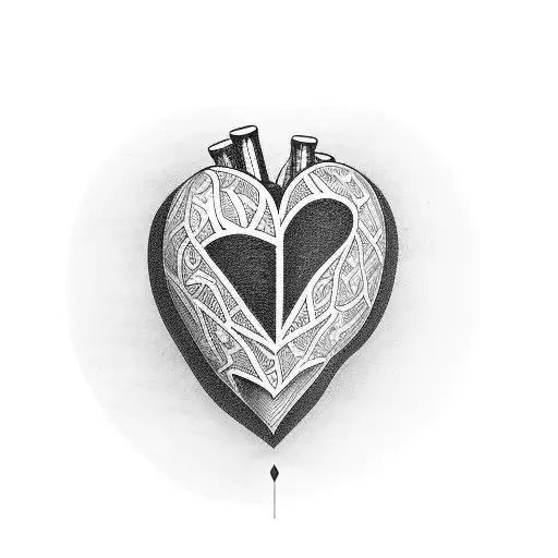 Heart with melissa tattoo design idea