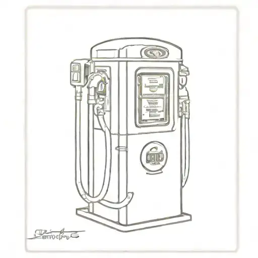 old gas pump route 66 gasoline pump tattoo design idea