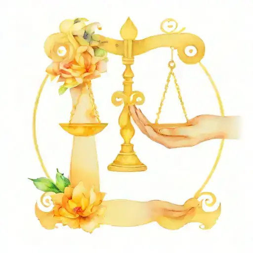 Libra zodiac sign and Hands holding tattoo design idea