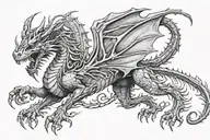 Welsh Dragon emerging tattoo design idea