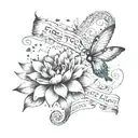 A tattoo design featuring your favorite quote 'free your mind and the rest will follow', with a musical twist tattoo design idea