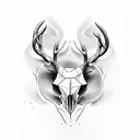 roe buck skull tattoo design idea