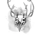 roe buck skull tattoo design idea