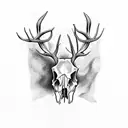 roe buck skull tattoo design idea