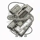 diskette with word's "save but don't save"  tattoo design idea