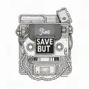 diskette with word's "save but don't save"  tattoo design idea