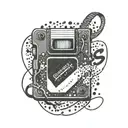 diskette with word's "save but don't save"  tattoo design idea
