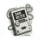 diskette with word's "save but don't save"  tattoo design idea