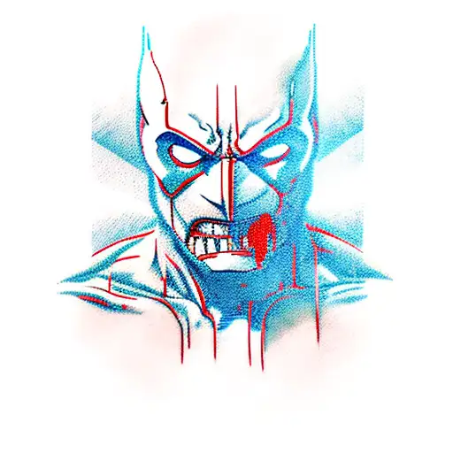 wolverine hugging deadpool tattoo design idea