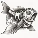 A fish inside a Bic lighter tattoo design idea