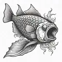 A fish inside a Bic lighter tattoo design idea
