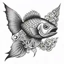 A fish inside a Bic lighter tattoo design idea