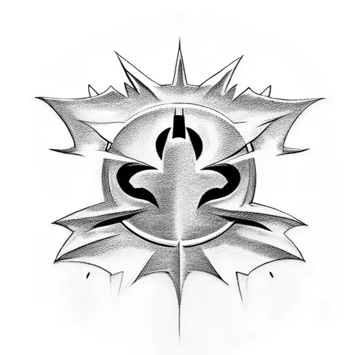 Batman with black sun logo on his back tattoo design idea