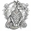 kangaroo tattoo design idea