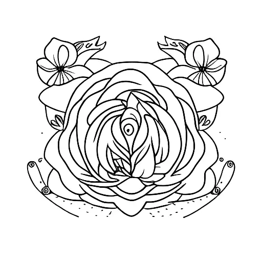 lynx flower tattoo design idea
