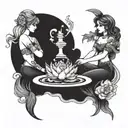 pisces and libra tattoo design idea