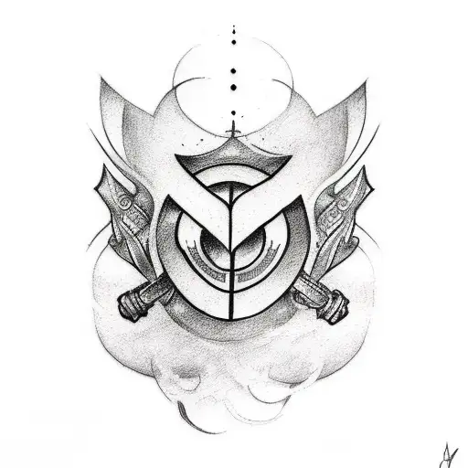 Arm tattoo with rune and mysterious design tattoo design idea