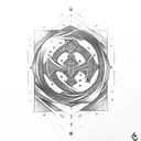 rune and mysterious design in black and red for an entire arm tattoo design idea