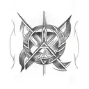 Arm tattoo with rune and mysterious design tattoo design idea