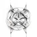 Arm tattoo with rune and mysterious design tattoo design idea